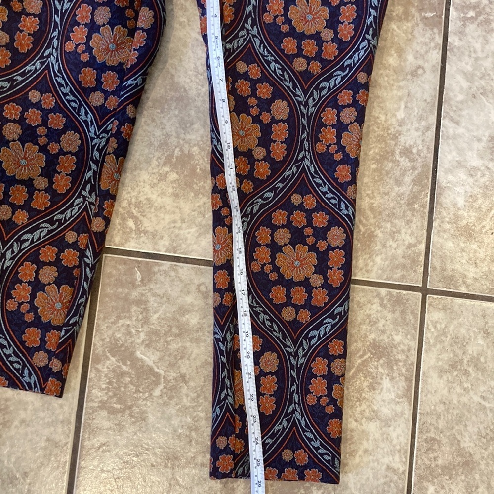 Anthropologie Floral Patterned Slim Ankle Pants 2 - Picture 6 of 8